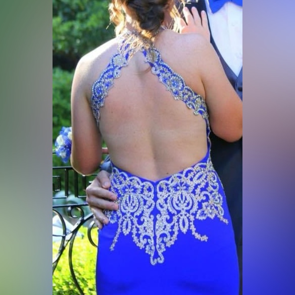Royal Blue Couture Prom Dress